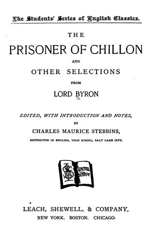 Cover for Prisoner of Chillon