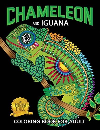 Cover for Chameleon and Iguana Coloring Book for Adults