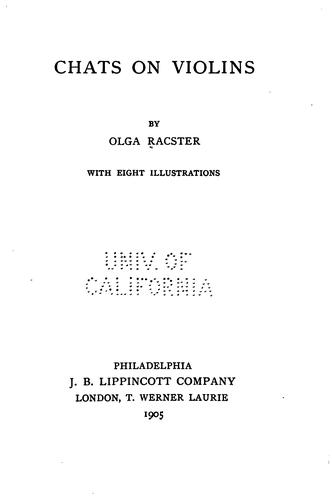 Cover for Chats on violins