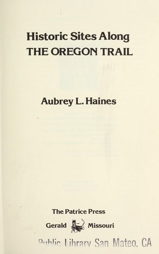 Cover for Historic sites along the Oregon Trail