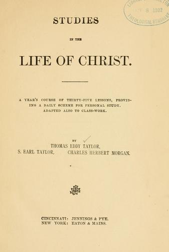 Cover for Studies in the life of Christ.