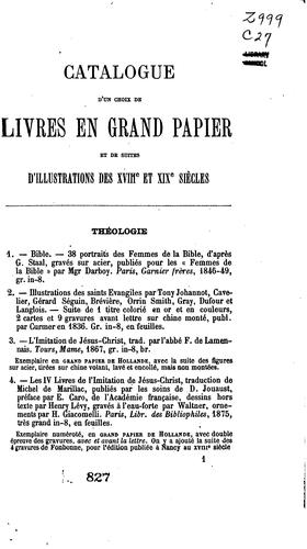 Cover for Catalogue d'un choix de livres en grand papier: ou en papiers de luxe ...