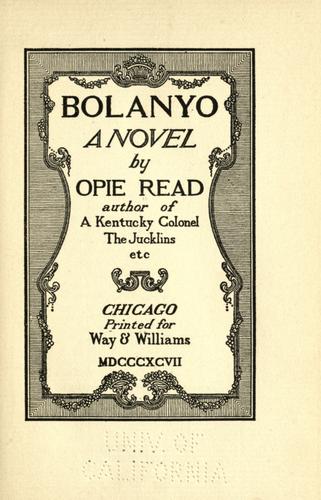 Cover for Bolanyo