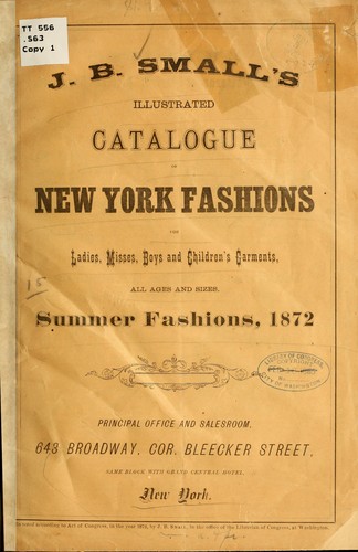 Cover for J. B. Small's illus. cat. of...fashions