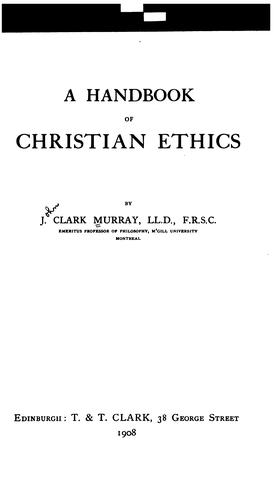 Cover for A handbook of Christian ethics