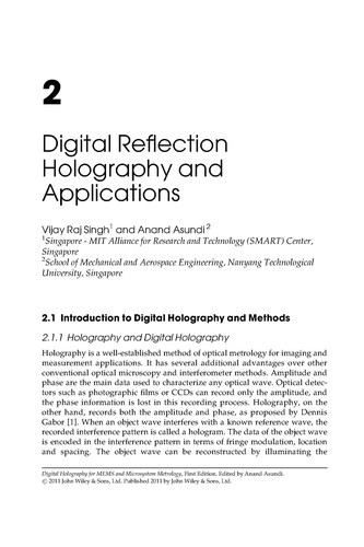 Cover for Digital holography for MEMS and microsystem metrology