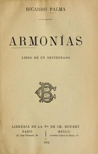 Cover for Armonías.