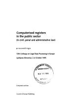 Cover for Computerised registers in the public sector