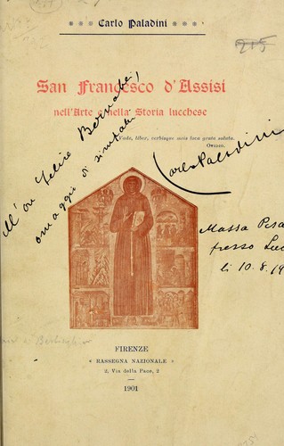 Cover for San Francesco d'Assisi nell'arte e nella storia lucchese