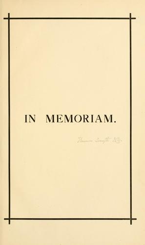 Cover for In memoriam