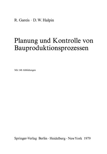 Cover for Planung und Kontrolle von Bauproduktionsprozessen