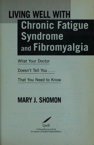 Cover for Living well with chronic fatigue syndrome and fibromyalgia