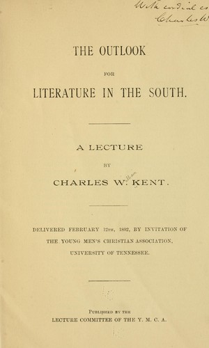 Cover for The outlook for literature in the South.