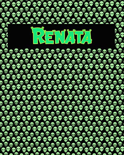 Cover for 120 Page Handwriting Practice Book with Green Alien Cover Renata