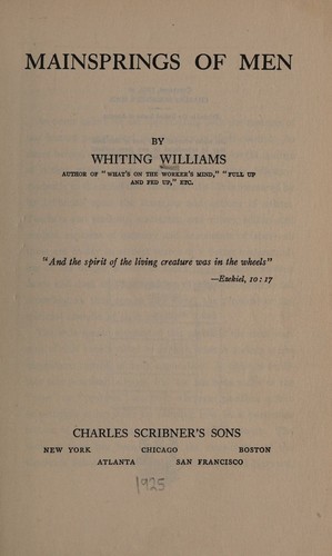 Cover for Mainsprings of men