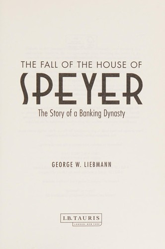 Cover for Fall of the House of Speyer