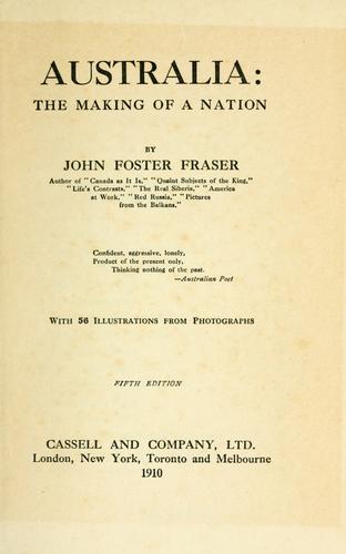 Cover for Australia: the making of a nation.