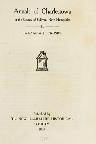 Cover for Annals of Charlestown in the county of Sullivan