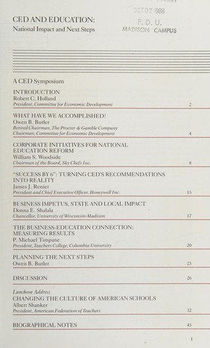 Cover for CED and education