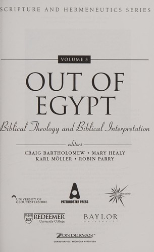 Cover for Out of Egypt