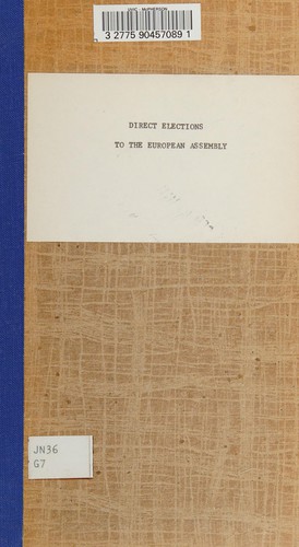 Cover for Direct elections to the European Assembly ...