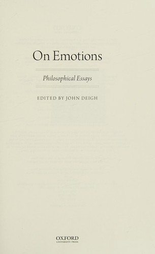 Cover for On Emotions