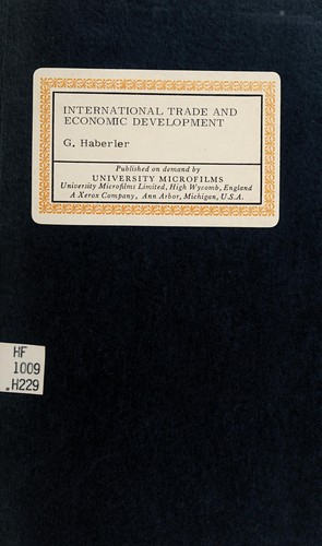 Cover for International trade and economic development.