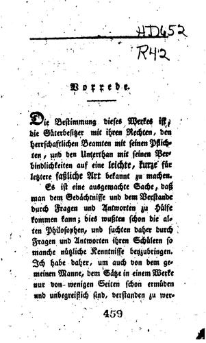 Cover for Rechte und Verbindlichkeiten der Herrschaften und Unterthanen: Ein Handbuch ...