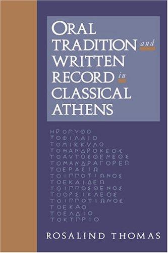 Cover for Oral tradition and written record in classical Athens