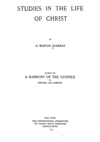 Cover for Studies in the life of Christ.
