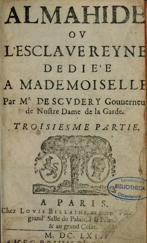 Cover for Almahide, ou, L'esclave reine