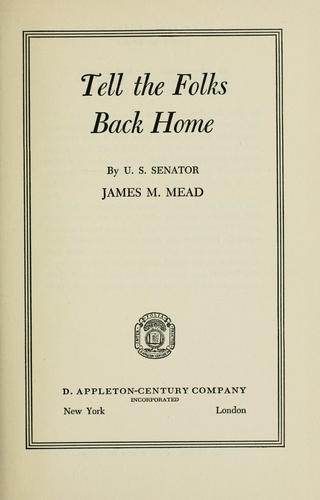 Cover for Tell the folks back home