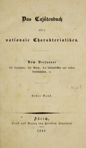 Cover for Das Cajütenbuch, oder, Nationale Charakteristiken