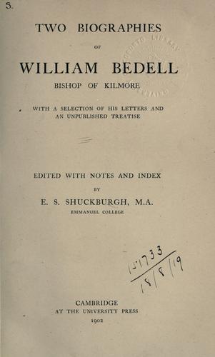 Cover for Two biographies of William Bedell
