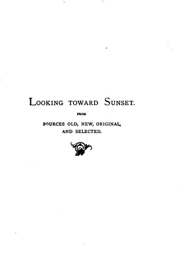 Cover for Looking Toward Sunset: From Sources Old and New, Original and Selected