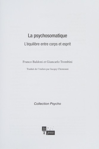 Cover for La psychosomatique