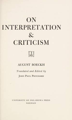 Cover for On interpretation & criticism.