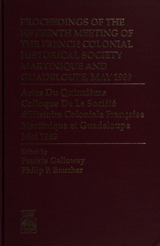 Cover for Proceedings of the 15th Meeting of the French Colonial Historical Society