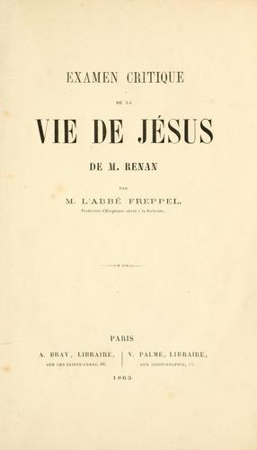 Cover for Examen critique de la vie de Jésus de M. Renan