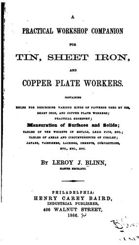 Cover for A practical workshop companion for tin, sheet iron, and copper plate workers.