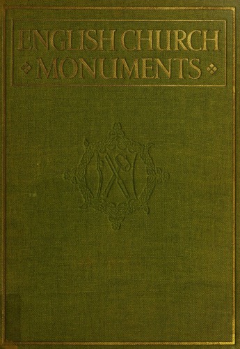 Cover for English church monuments, A.D. 1150-1550
