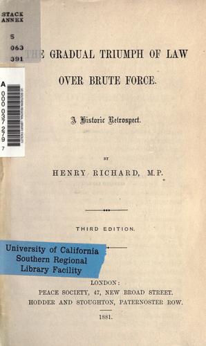 Cover for The gradual triumph of law over brute force