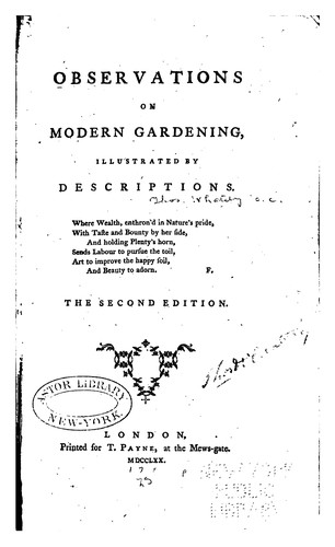 Cover for Observations on modern gardening