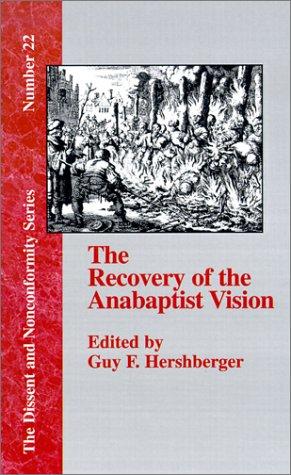 Cover for The Recovery of the Anabaptist Vision