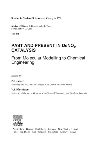 Cover for Past and present in DeNOx catalysis