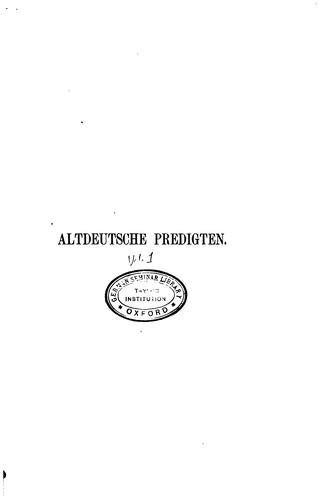 Cover for Altdeutsche Predigten: Texte