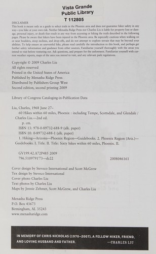 Cover for 60 hikes within 60 miles,  Phoenix