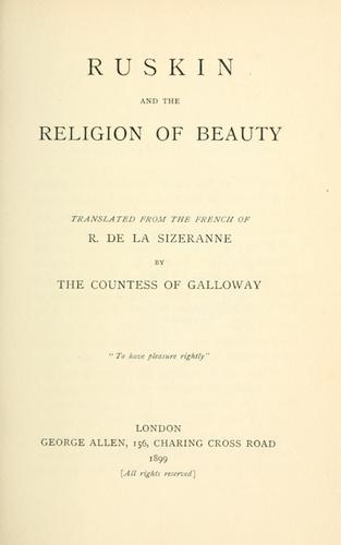 Cover for Ruskin and the religion of beauty.