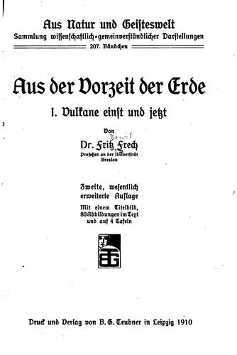 Cover for ... Aus der Vorzeit der Erde...