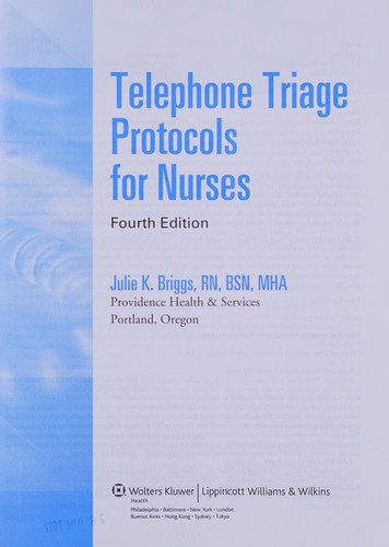 Cover for Telephone triage protocols for nurses